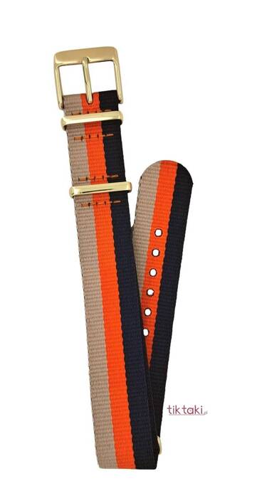 Pasek do zegarka Timex Weekender TW2P91600 PW2P91600 / Navy/Orange/Beige